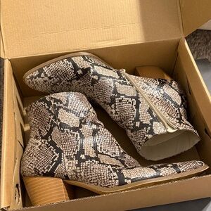 Matisse Python Print Western Ankle Boots